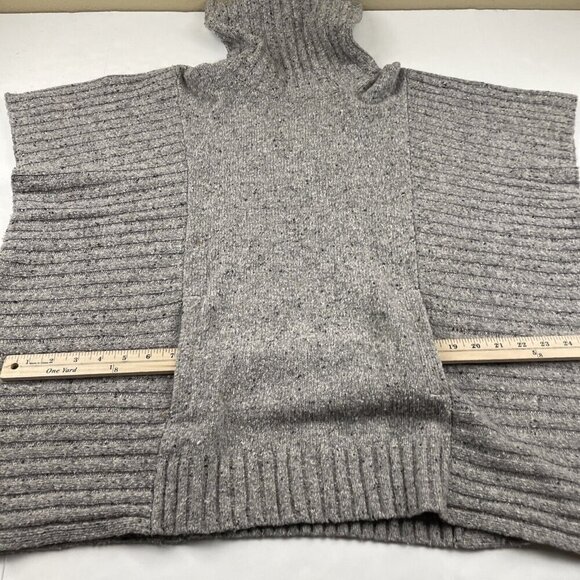 Athleta Donegal Passage Cowl Neck Sweater Poncho Women's XS Wool Blend Pocket - Picture 5 of 8